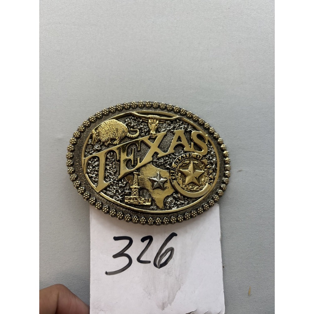 Boot Barn Texas Belt Buckle Gold Tone State Map Armadillo Alamo Star Western